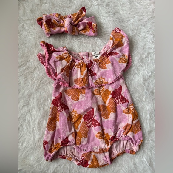 kate quinn Other - Kate Quinn Frilly Butterfly Baby Bubble Romper & Bow